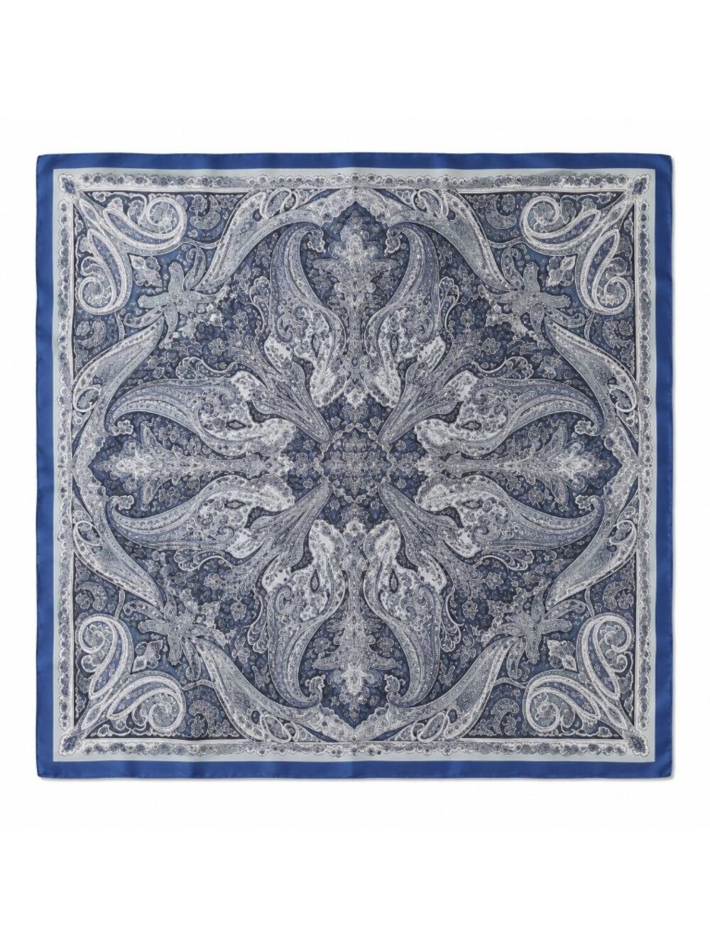 Navy Paisley Satin Scarf 27x27 Wild Rag Western Cowboy Cowgirl Fashion Scarf
